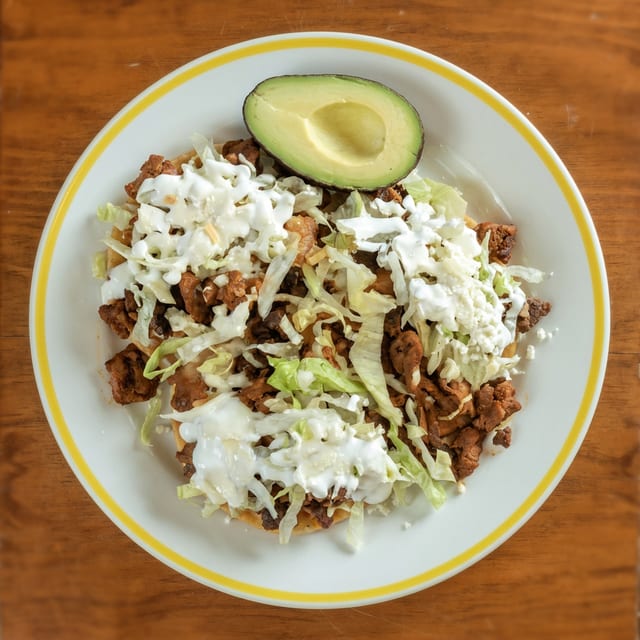 AlPastor (Marinated Pork with Pineapple) Sopes.